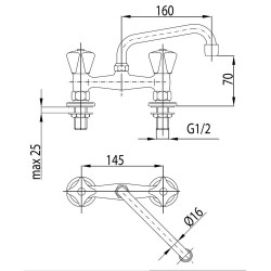 BATERIA UMYW. ST. 2-OTW. PION. C-160 STAND.