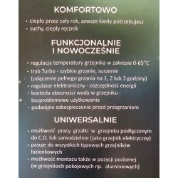 GRZAŁKA DO GRZEJNIKÓW ŁAZIENK. Z TERMOST. 300W