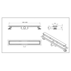 ODPŁYW LINIOWY 80 VIRGIN/TILE DUPLEX