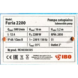 POMPA ZAT. FURIA 2200 W Z ROZDRABNIACZEM