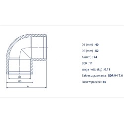 KOLANO ELEKTROOPOROWE 40 90° PE